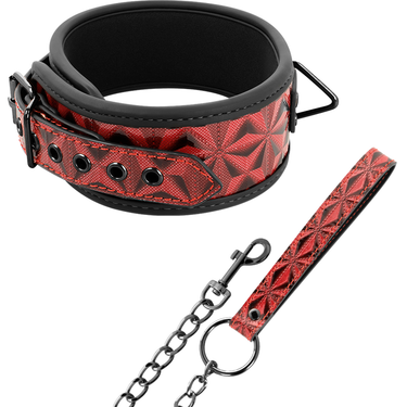 Collana BDSM in metallo e pelle vegana senza nichel | Controllo totale